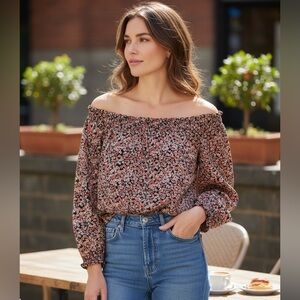 MICHAEL Michael Kors Black and Pink Floral Blouse